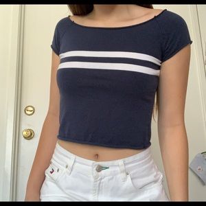 Brandy Melville cute navy blue shirt